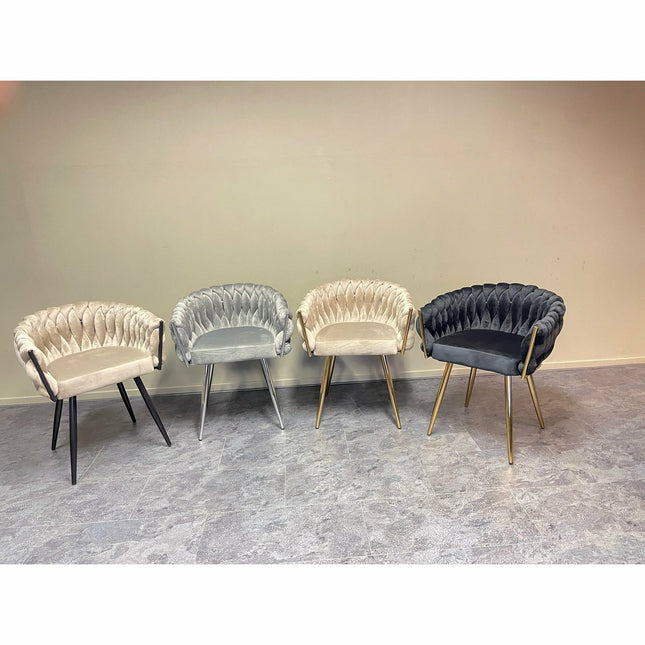 Eva Chair Velvet Taupe Black Frame